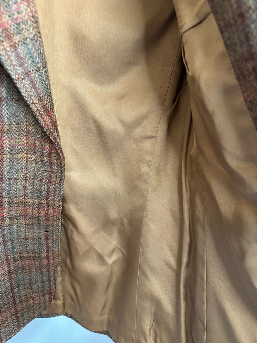 Evan Picone Women Size L Plaid Notch-Lapel Blazer 60% Wool 40% Silk Preppy VTG - Picture 9 of 9